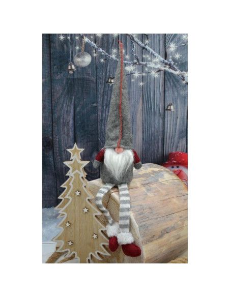 Skrzat krasnal gnom dekoracyjny 30+15cm szary