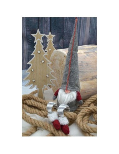 Skrzat krasnal gnom dekoracyjny 30+15cm szary