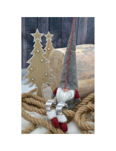 Skrzat krasnal gnom dekoracyjny 30+15cm szary