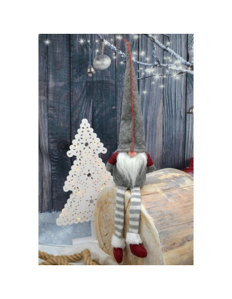 Skrzat krasnal gnom dekoracyjny 30+15cm szary