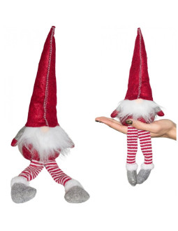 Skrzat krasnal gnom dekoracyjny 30+15cm czerwony