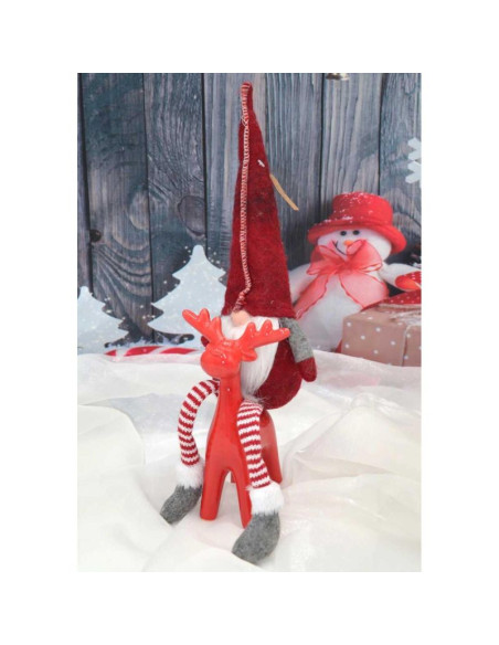 Skrzat krasnal gnom dekoracyjny 30+15cm czerwony