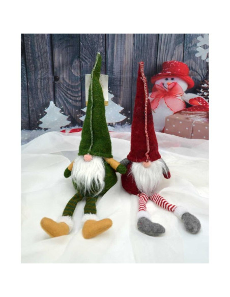 Skrzat krasnal gnom dekoracyjny 30+15cm czerwony