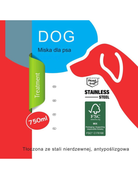 Miska dla psa i kota stal nierdzewna 750ml