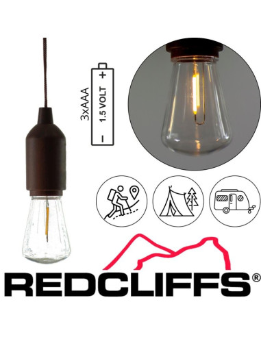 Lampa żarówka kempingowa turystyczna na baterie redcliffs wzór 2