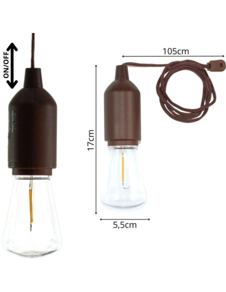 Lampa żarówka kempingowa turystyczna na baterie redcliffs wzór 2