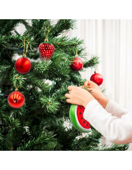 Bombka dekoracyjna plastikowa bezpieczna 7szt truskawka arbuz