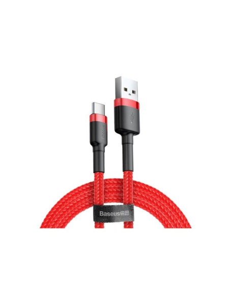 Kabel baseus cafule catklf-c09 (usb 2.0 - usb typu c   2m  kolor czarno-czerwony)