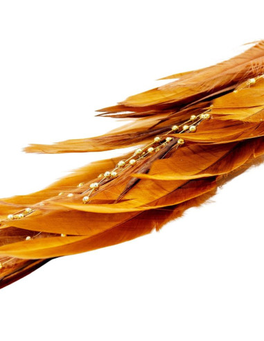 Ptaszek dekoracyjny na klipsie 38cm złoty