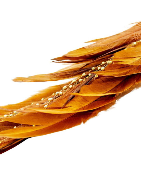 Ptaszek dekoracyjny na klipsie 38cm złoty