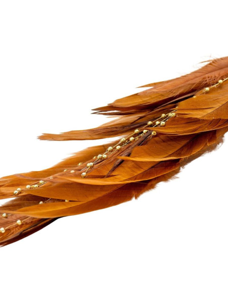 Ptaszek dekoracyjny na klipsie 38cm brązowo miedziany