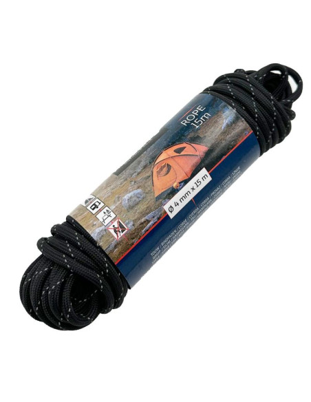 Linka turystyczna odblaskowa 15m czarny redcliffs