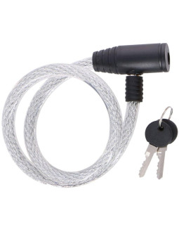 Zapięcie rowerowe dunlop spiralne na klucz 1.2x65cm -transparentne