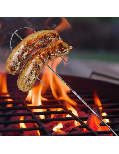 Widelec ogniskowy 100cm z drewnianą rączką