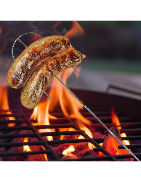 Widelec ogniskowy 100cm z drewnianą rączką