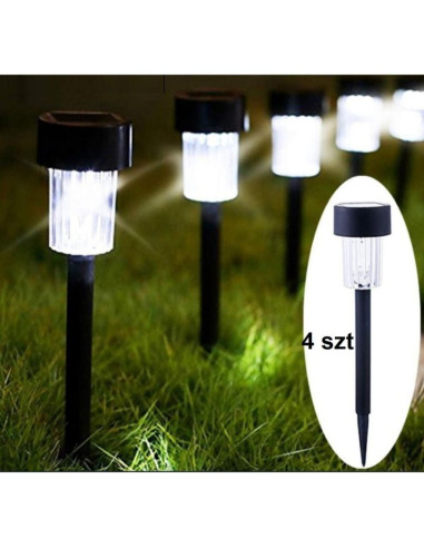 Lampa solarna plastikowa 4,5x31cm led- kpl.4szt