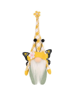 Skrzat gnom motyl żółty 25cm dekoracja wiosenna 2