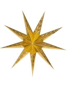Dekoracja papierowa gwiazda śr.45 cm 9 ramion złota