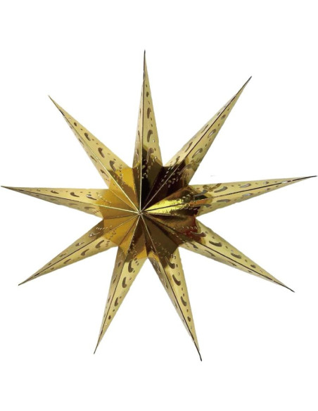 Dekoracja papierowa gwiazda śr.45 cm 9 ramion złota