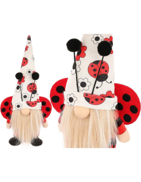 Skrzat gnom biedronka boy 24cm dekoracja wiosenna