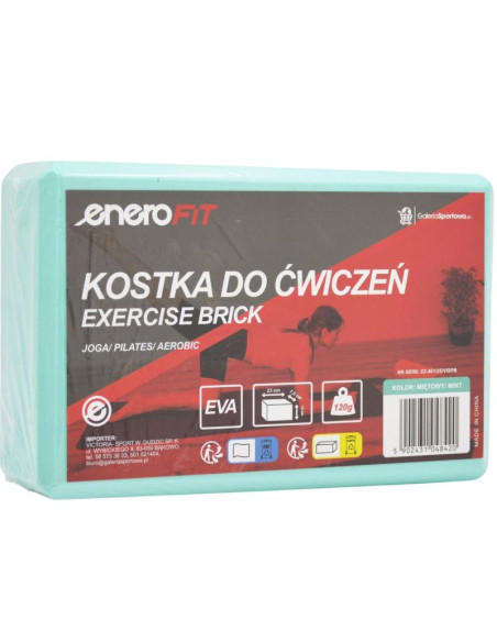 Blok kostka do ćwiczeń joga pilates fitness miętowa enero fit