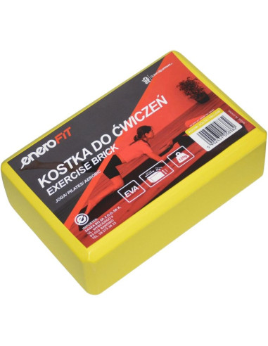 Blok kostka do ćwiczeń joga pilates fitness żółta enero fit
