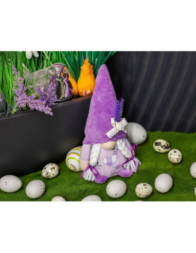 Skrzat gnom lawenda girl 20cm dekoracja wiosenna