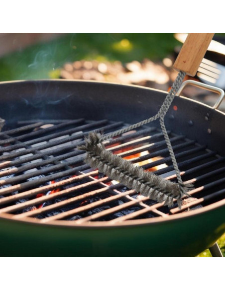 Szczotka do czyszczenia rusztu 30x14cm z drewnianą rączką