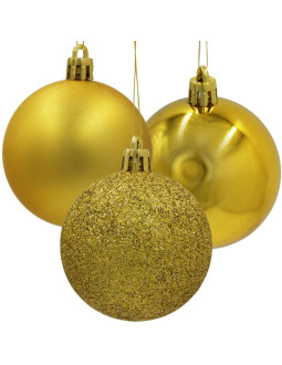 Bombka dekoracyjna plastikowa bezpieczna 12szt 60mm złoty 2