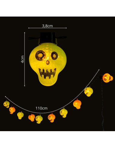 Girlanda halloween czaszki 10led