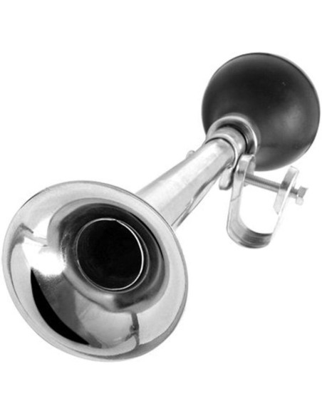 Trąbka klakson rowerowy chrom 21cm dunlop