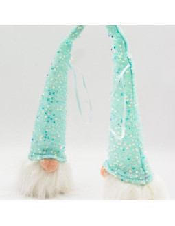 Mikołaj dekoracyjny led 25cm błękitny 2