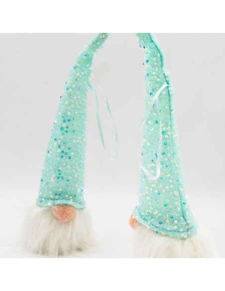 Mikołaj dekoracyjny led 25cm błękitny