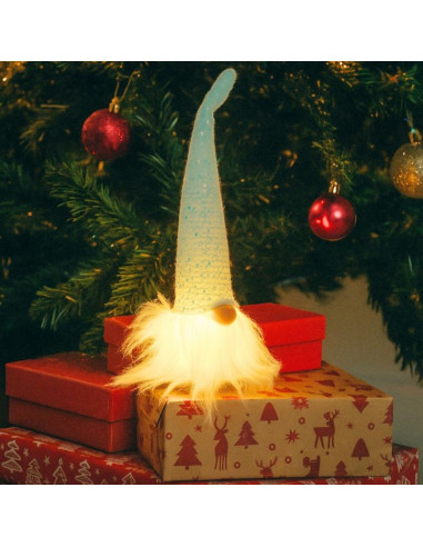 Mikołaj dekoracyjny led 25cm błękitny