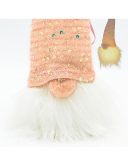 Mikołaj dekoracyjny led 25cm różowy