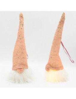 Mikołaj dekoracyjny led 25cm różowy 2