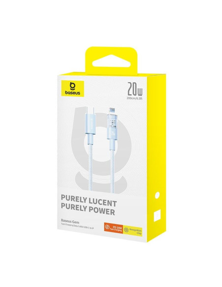 Kabel baseus gem usb c-ip 20w 2m (niebieski)