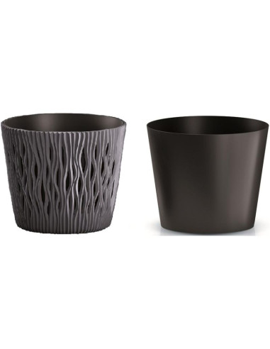 Doniczka sandy round śr 19cm antracyt