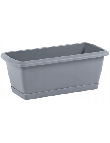 Skrzynka doniczka balkonowa z podstawką respana set szary kamienny