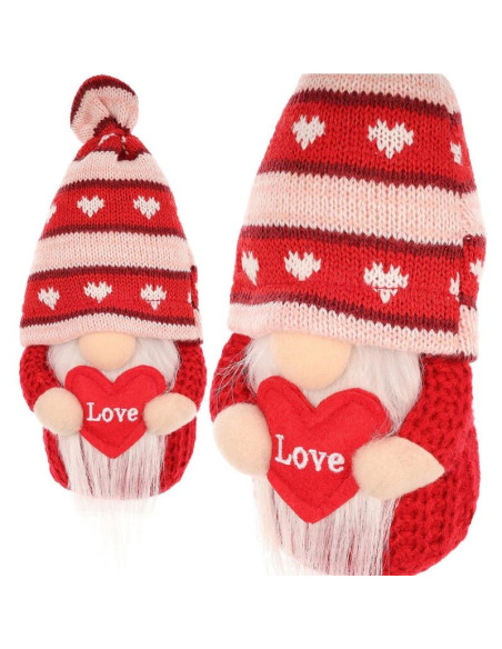Skrzat gnom z sercem love 19cm dekoracja walentynkowa