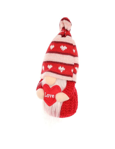 Skrzat gnom z sercem love 19cm dekoracja walentynkowa