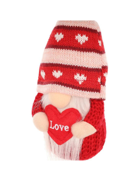 Skrzat gnom z sercem love 19cm dekoracja walentynkowa