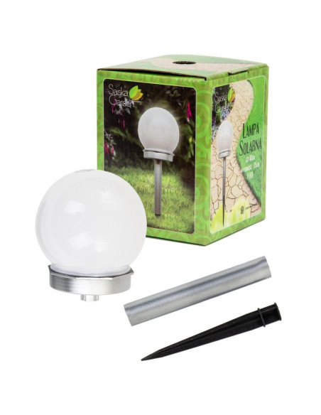 Lampa solarna kula mleczna 10x35cm