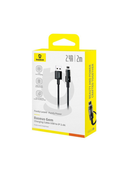Kabel baseus gem typ usb typ a do ip 2.4a (czarny)