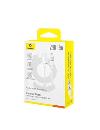 Kabel baseus gem 2.4a 2m (biały)