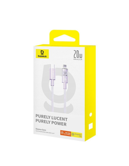 Kabel baseus gem usb c-ip 20w 1m (fioletowy)