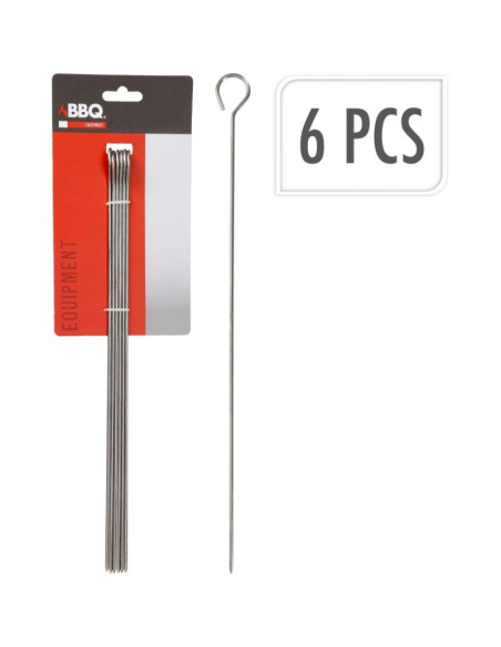 Szpikulec do szaszłyków 6szt dł. 35,5cm stal nierdzewna