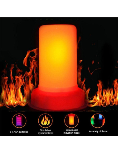 Świeca led efekt płomienia 7.5x9.5cm