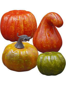 Figurka dekoracyjna dynia halloween 4szt pomarańczowo - zielona
