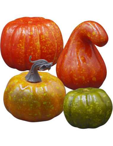 Figurka dekoracyjna dynia halloween 4szt pomarańczowo - zielona
